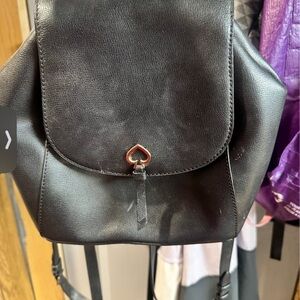 KATE SPADE black leather mini backpack